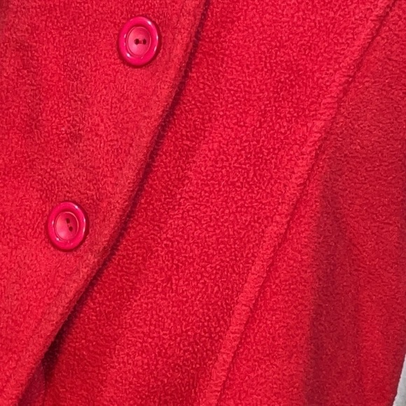 CELINE BY CHAMPION SOLID RED fleece COAT - Picture 2 of 10
